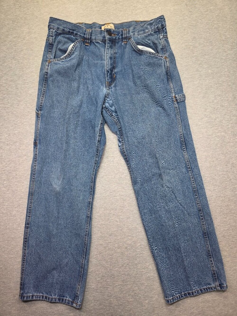 Blue Mountain Mens Carpenter Jeans 36x32 Light Wash 100% Cotton